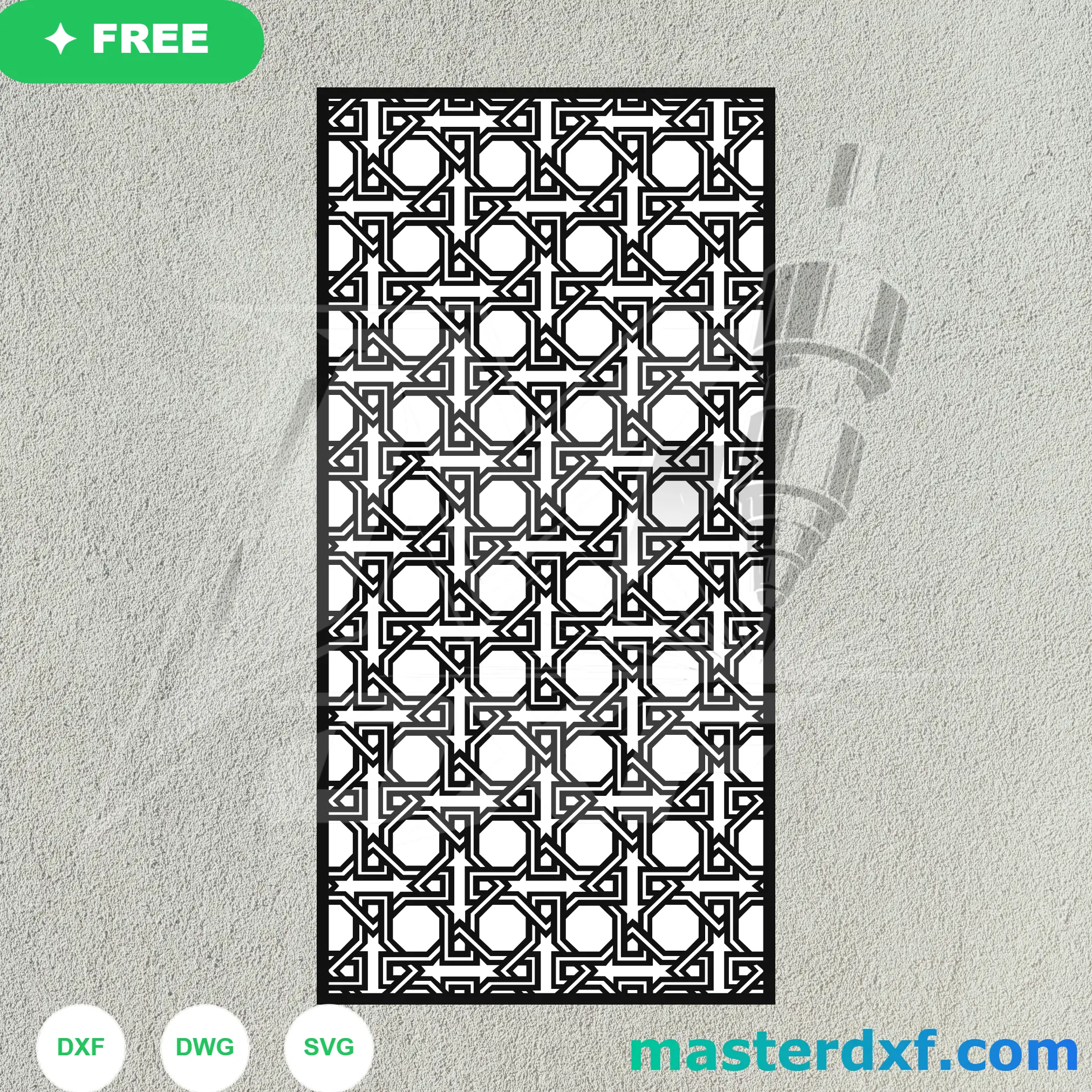 Star Cross Arabesque DXF Lattice for Intricate Mashrabiya Screens DXF File